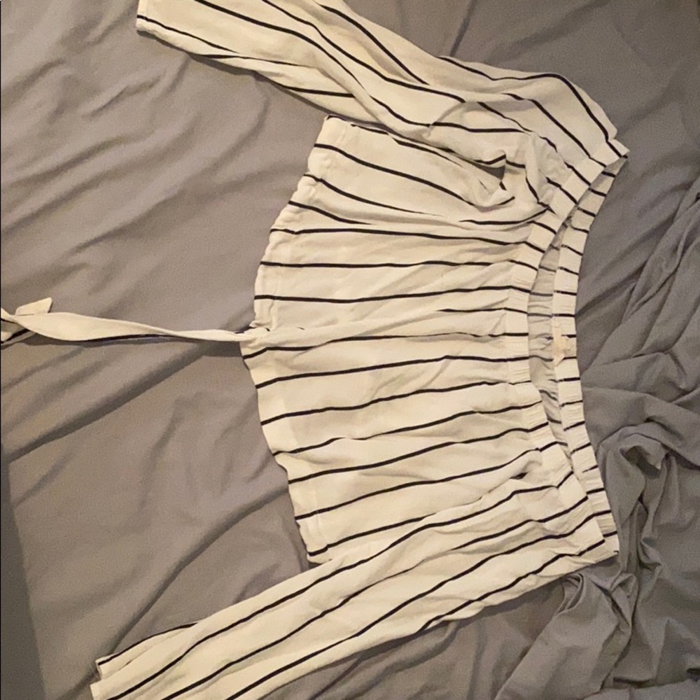 a striped crop top blouse